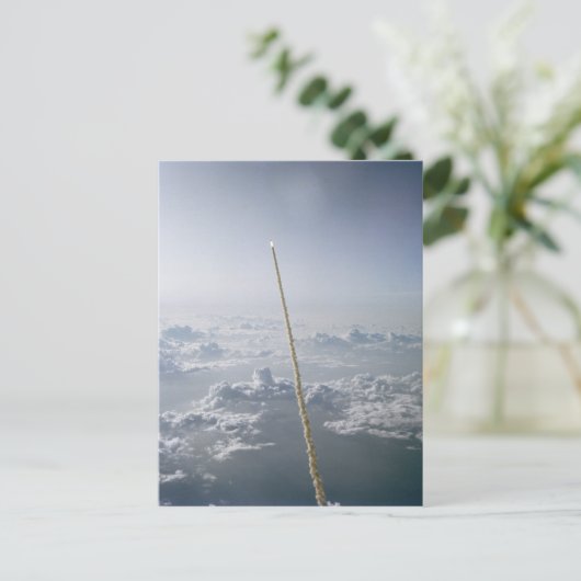 Challenger Space Shuttle Start Cape Canaveral Postkarte (Stehend Vorderseite)