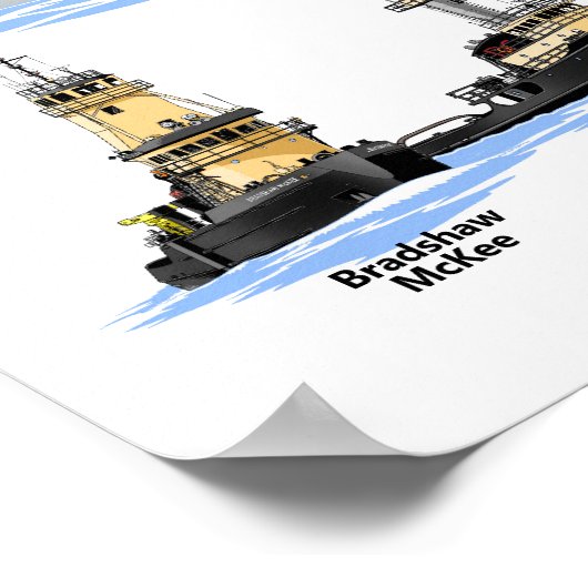 Challenger und Schleppboote Poster (Ecke)