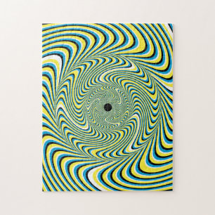 Challenging Blue & Yellow Optical Illusion Puzzle