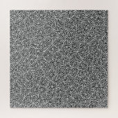 Challenging Chaos Monochrome Schwarz-weiß Geometri Puzzle (Horizontal)