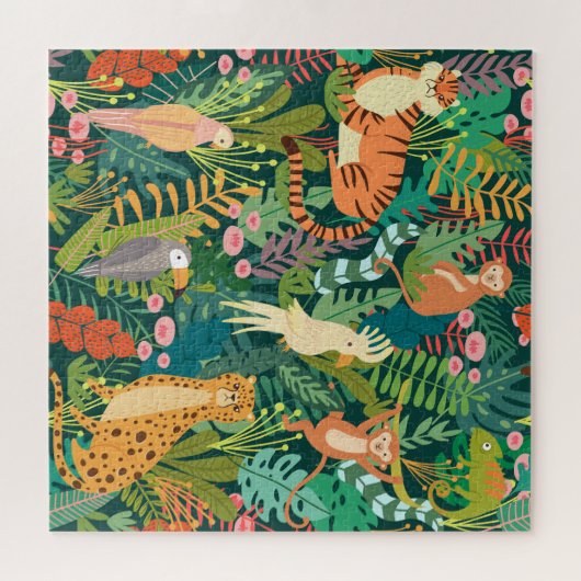 Challenging Watercolor Jungle Jigsaw Puzzle (Horizontal)