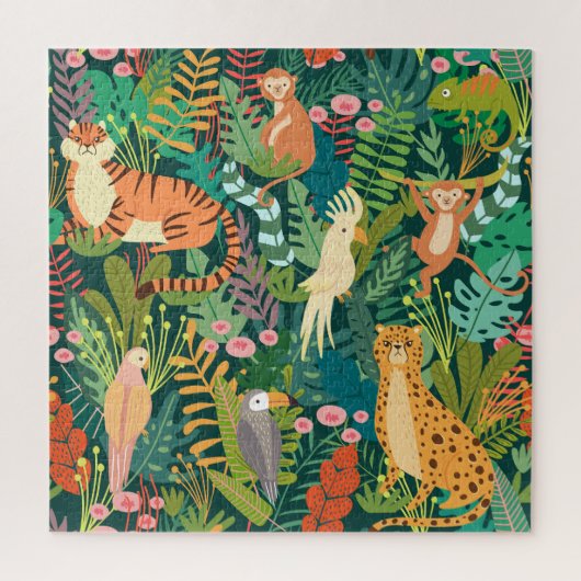 Challenging Watercolor Jungle Jigsaw Puzzle (Vertikal)