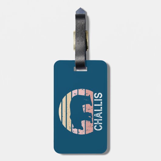 Challis Idaho Retro Bear Gepäckanhänger (Rückseite vertikal)