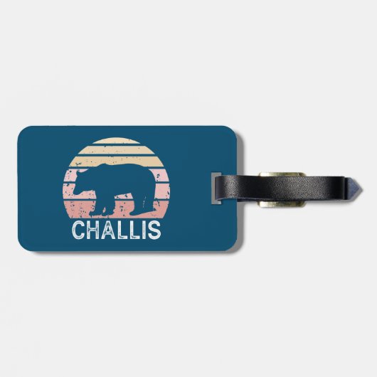 Challis Idaho Retro Bear Gepäckanhänger (Rückseite horizontal)