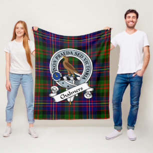 Chalmers Clan Abzeichen Tartan Kariert Fleecedecke