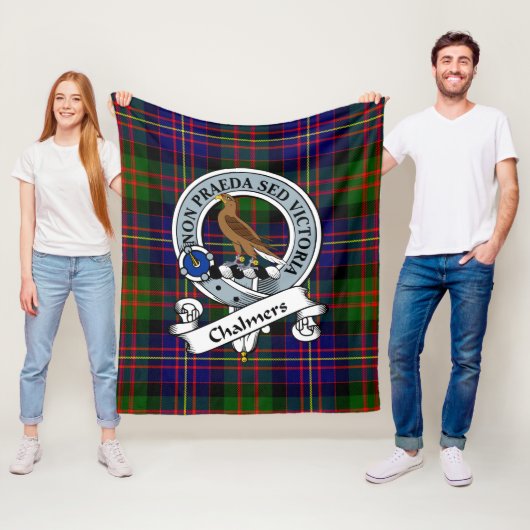 Chalmers Clan Abzeichen Tartan Kariert Fleecedecke (Beispiel)