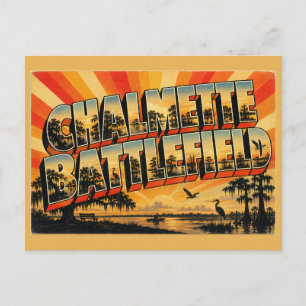 Chalmette Battlefield LA Vintage Reise Kunst Postkarte