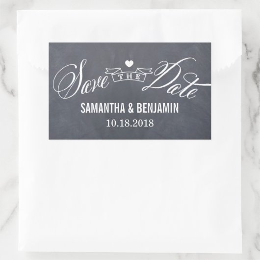 Chalted Frame Save the Date Aufkleber (Tasche)