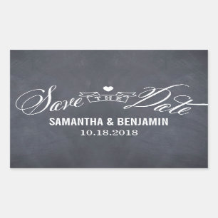 Chalted Frame Save the Date Aufkleber