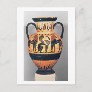 Chalzidianisch-schwarze Figur-Amphora, die einen S Postkarte