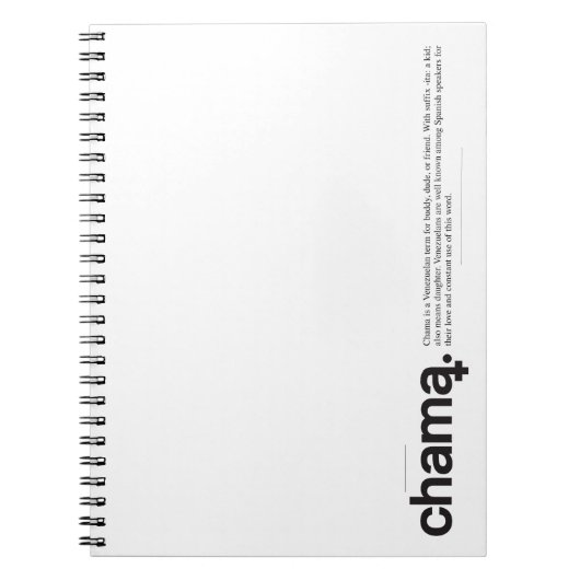 Chama Black and White Notebook Notizblock (Vorderseite)