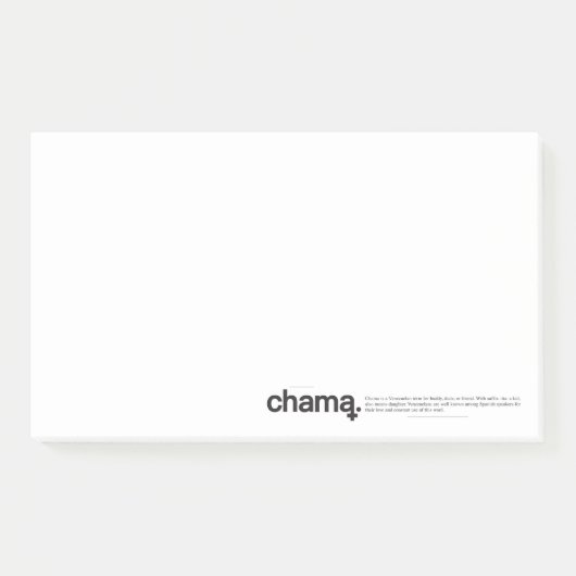 Chama Black and White Post it Notes Post-it Klebezettel (Vorderseite)