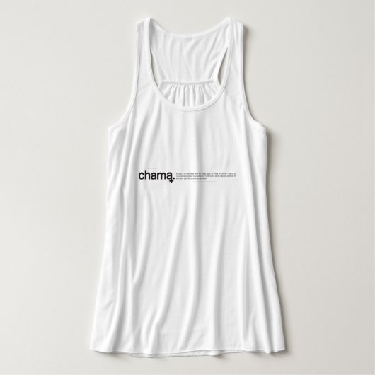 Chama Black and White Tank Top (Design Vorderseite)