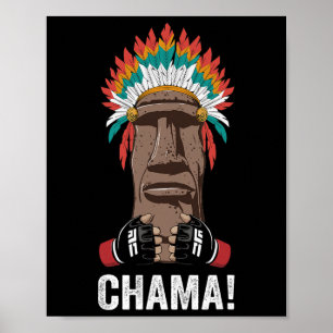 Chama Kämpfer Mma Fan Jjb Boxen Muay Thai Kickboxe Poster