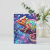 Chamäleon 2 Blasen Postkarte (Stehend Vorderseite)