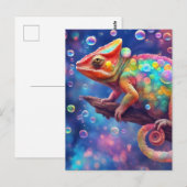 Chamäleon 2 Blasen Postkarte (Vorne/Hinten)
