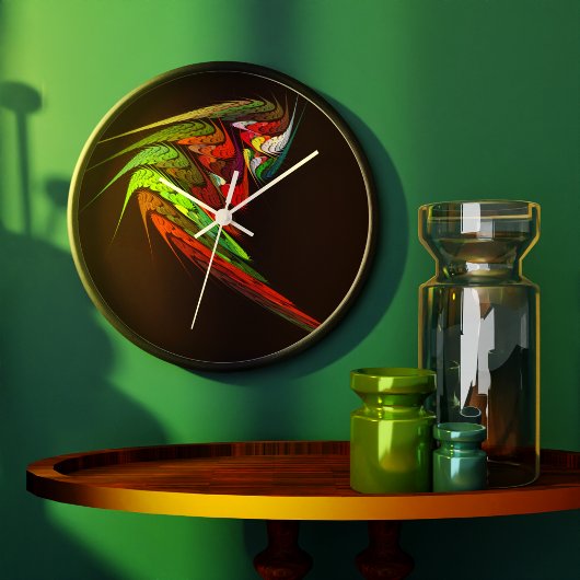 Chamäleon Abstract Art Rund Große Wanduhr