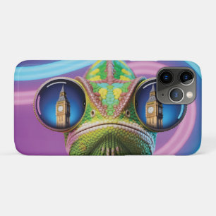 Chamäleon-Auge reflektiert Big Ben in Neonlichtern Case-Mate iPhone Hülle