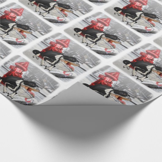 Chamäleon Boston Terrier Geschenkpapier (Ecke)