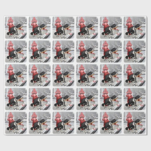 Chamäleon Boston Terrier Geschenkpapier (Flach)