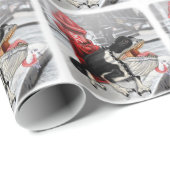 Chamäleon Boston Terrier Geschenkpapier (Rolleneckpunkt)