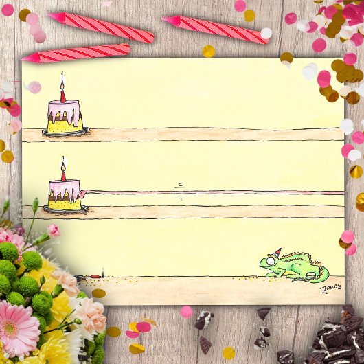 Chamäleon Geburtstag Postkarte