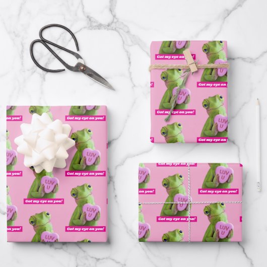 Chamäleon-Herz (Liebe dich) Geschenkpapier Set (Vorderseite)