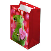 Chamäleon-Herz (Liebe dich) Mittlere Geschenktüte (Vorderseite Schrägansicht)
