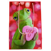 Chamäleon-Herz (Liebe dich) Mittlere Geschenktüte (Rückseite)