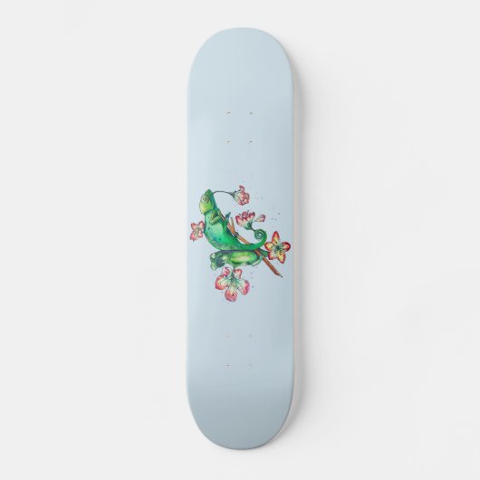 Chamäleon in der Blüte Skateboard (Vorderseite)