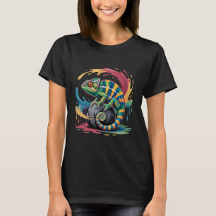 Chamäleon-Liebhaber-Porträt-Kunstwerk Wildtiere Fa T-Shirt