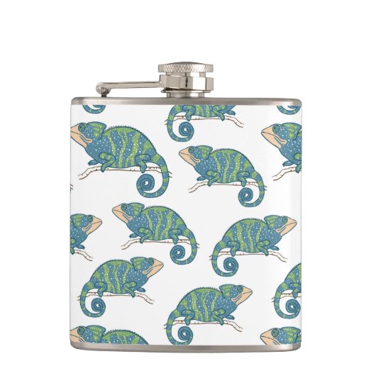 Chamäleon-Muster Flachmann (Vorderseite)