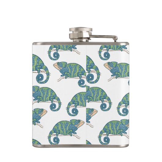 Chamäleon-Muster Flachmann (Rückseite)