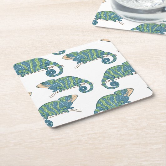 Chamäleon-Muster Rechteckiger Pappuntersetzer (angewinkelt)