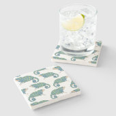 Chamäleon-Muster Steinuntersetzer (Seitenansicht)