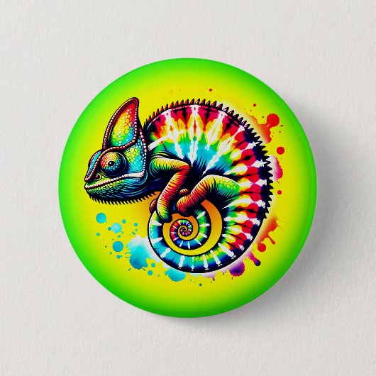 Chamäleon Tie-Dye Button (Vorderseite)