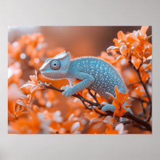Chamäleon Wildtierporträt Natürliche Umgebung Poster