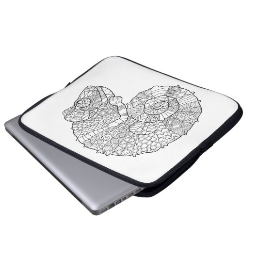 Chamäleon Zendoodle Laptopschutzhülle (Vorne Knopf)