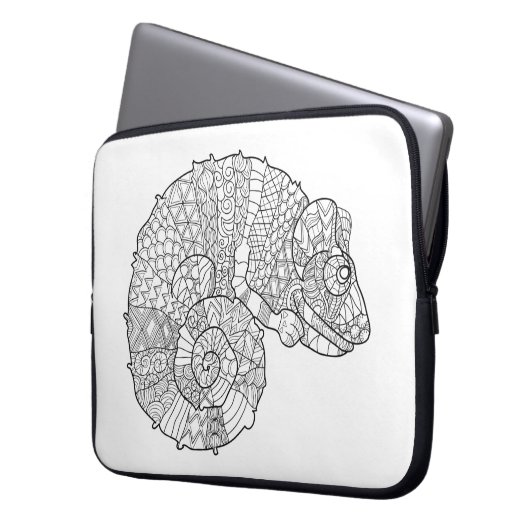 Chamäleon Zendoodle Laptopschutzhülle (Vorderseite Links)