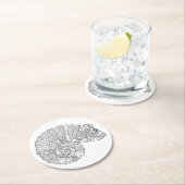 Chamäleon Zendoodle Runder Pappuntersetzer (Vor Ort)