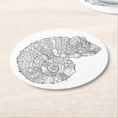 Chamäleon Zendoodle Runder Pappuntersetzer (Angewinkelt)