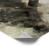 Chamäleonkopf nah Wasserfarbenöllackierung Poster (Ecke)