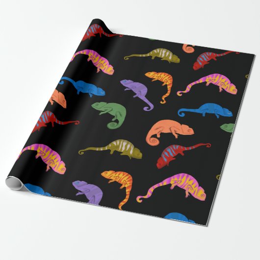 Chamäleons Farbige Reptilien Eidechsen Kinder  Geschenkpapier (Ungerollt)