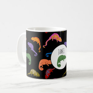 Chamäleons Farbige Reptilien Eidechsen Kinder Name Kaffeetasse