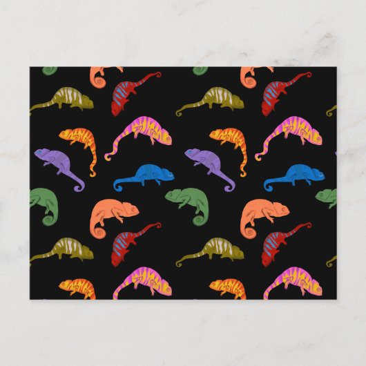 Chamäleons Farbige Reptilien Eidechsen Kinder Postkarte (Vorderseite)
