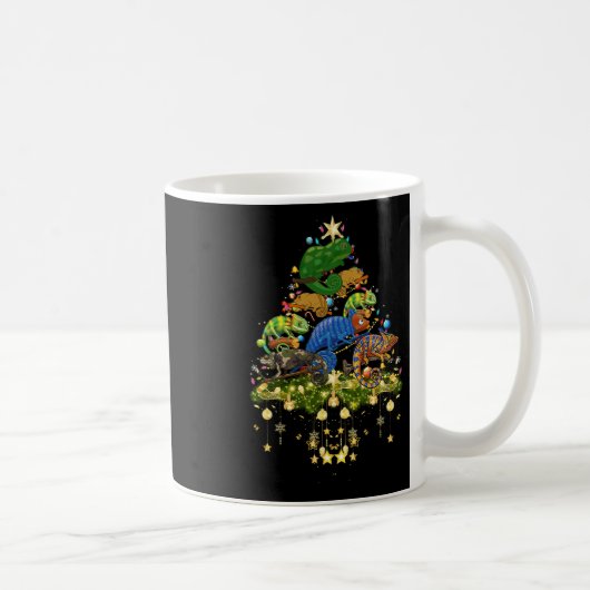 Chamäleons Weihnachtsbaumlichter Feiertage Chamäle Kaffeetasse (Rechts)