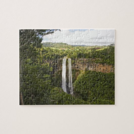Chamarel-Wasserfall-höchster auf Mauritius, über 2 Puzzle (Horizontal)