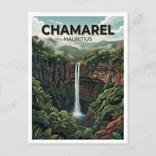 Chamarel-Wasserfall Mauritius Postkarte (Vorderseite)
