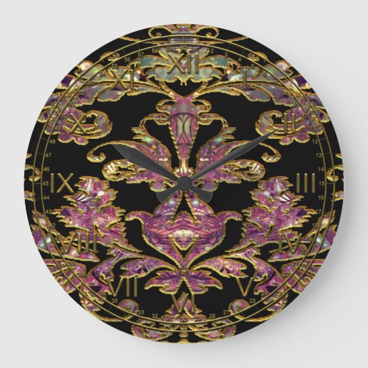 Chambault Akros Damask Große Wanduhr (Vorderseite)