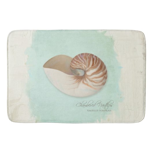 Chambered Nautilus Muschel Ocean Seashore Beach Badematte (Vorderseite)